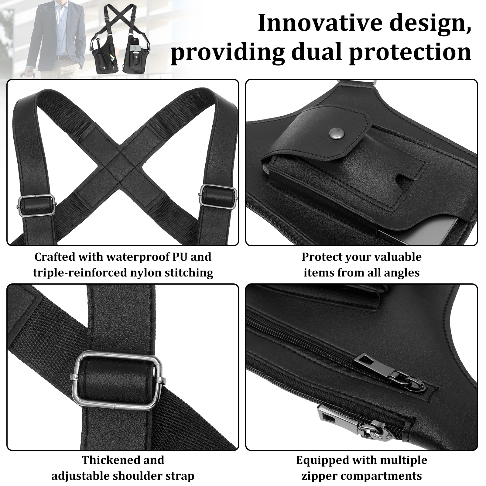 Underarm Anti Theft Bag PU Dou - Fishing Bag Waterproof のレビューと価格