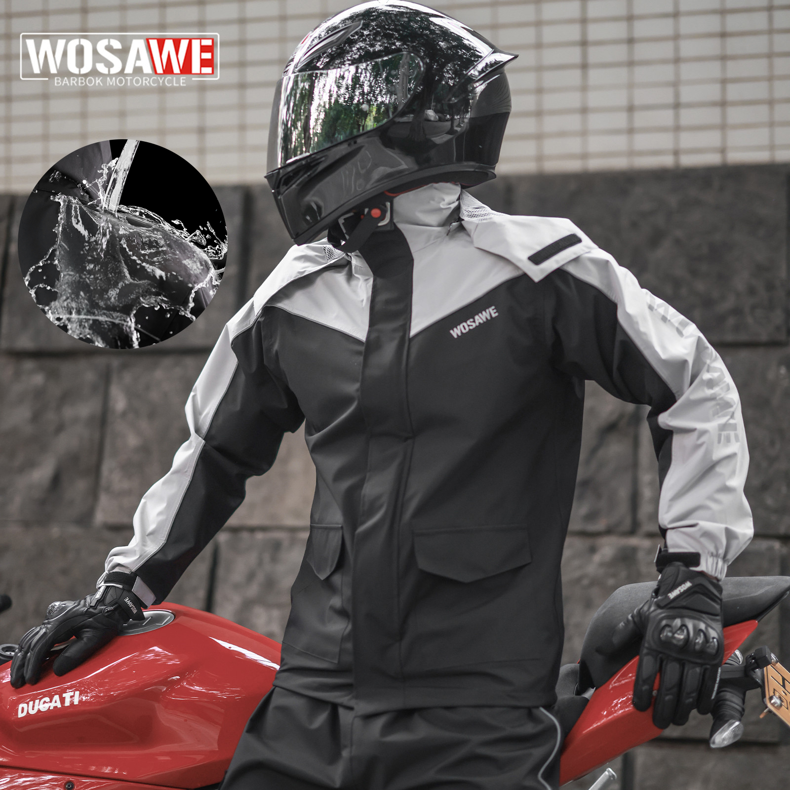 WOSAWE Motorcycle Raincoat Men - Fishing Rain Suit のレビューと価格