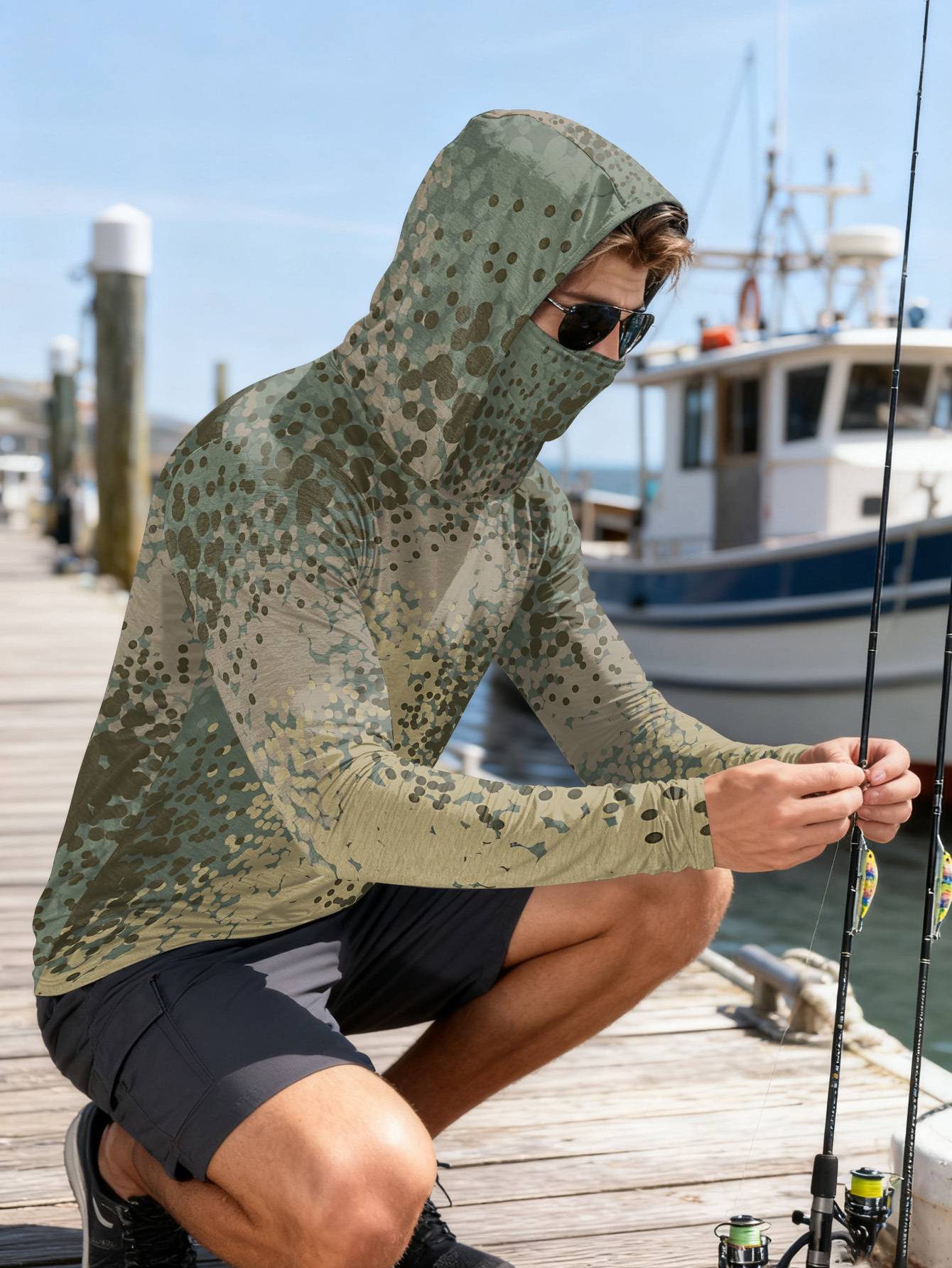 Men's Fishing Hooded Long-Slee - Fishing Shirt Uv Protection のレビューと価格