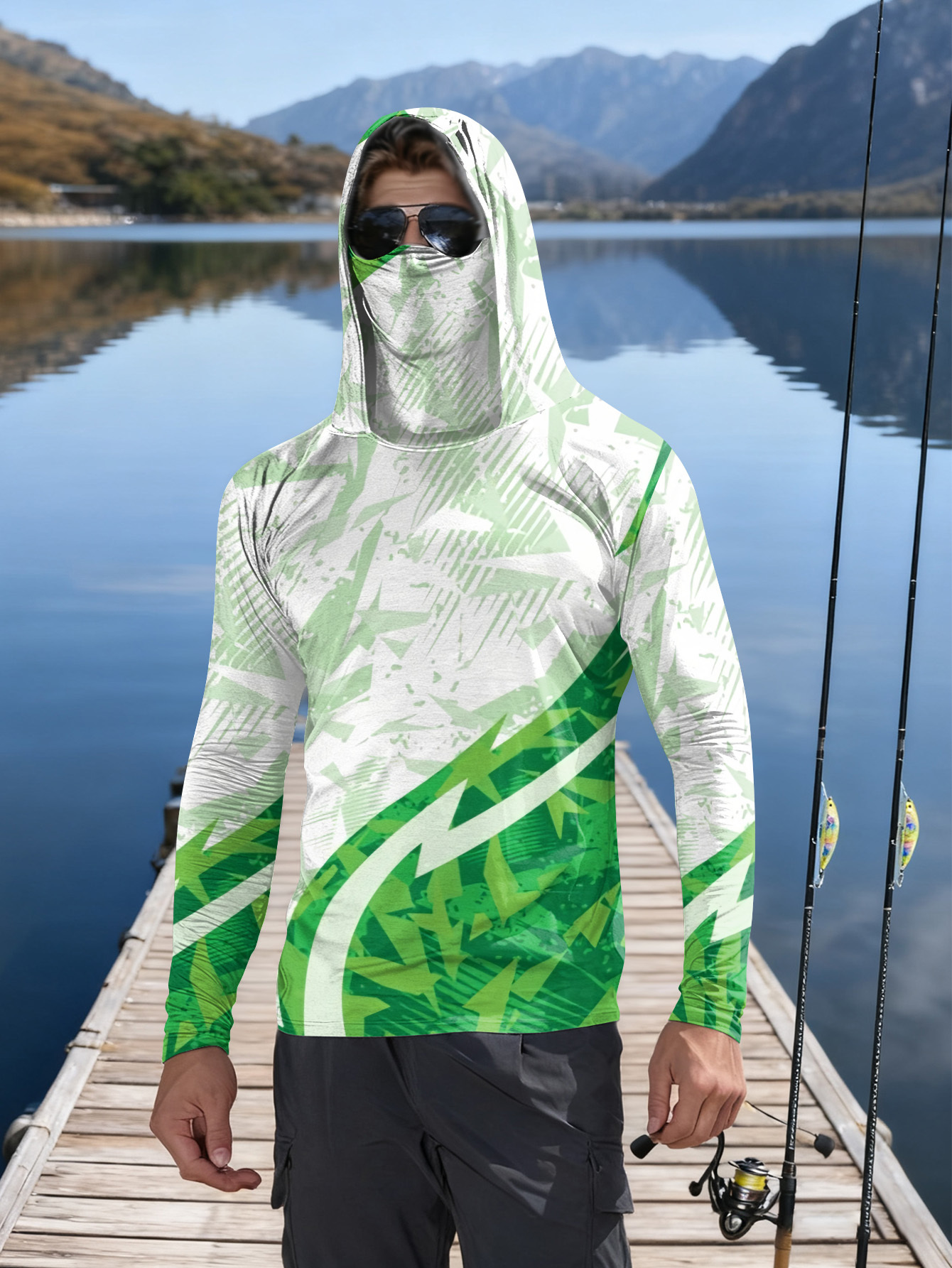 Men's Fishing Hooded Long-Slee - Fishing Shirt Uv Protection のレビューと価格
