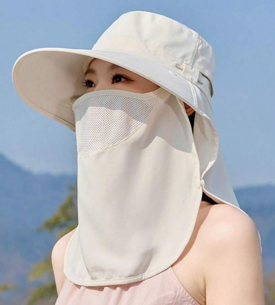 Women Wide Brim Sun Hat With F - Fishing Mask Sun Protection のレビューと価格