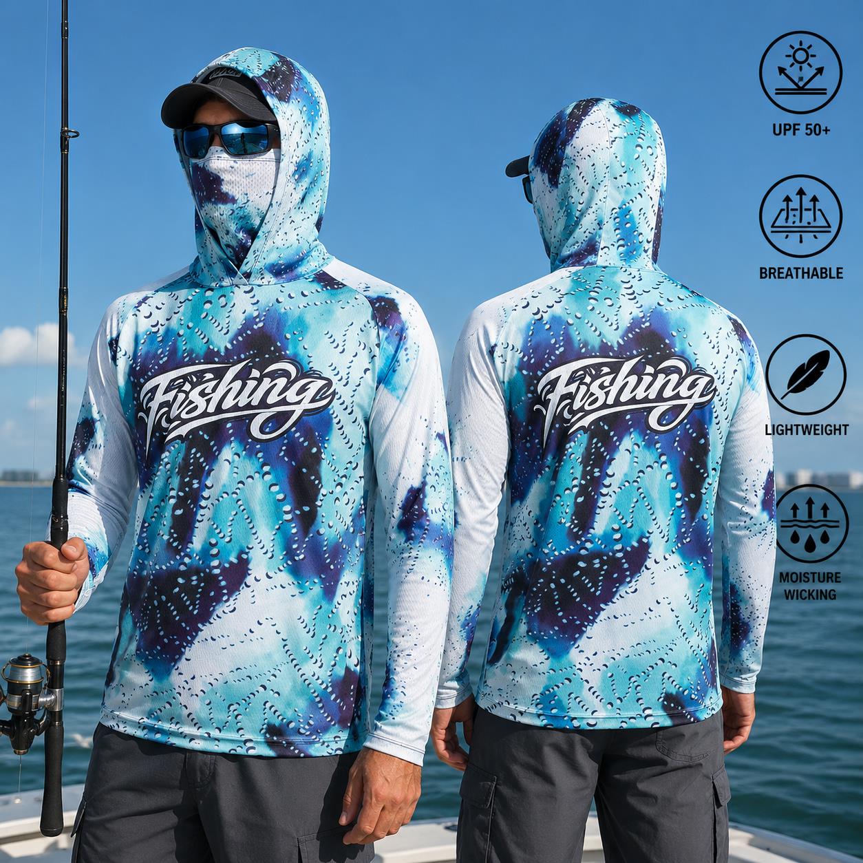 Fishing Shirt Hooded Men Fishi - Fishing Mask Sun Protection のレビューと価格